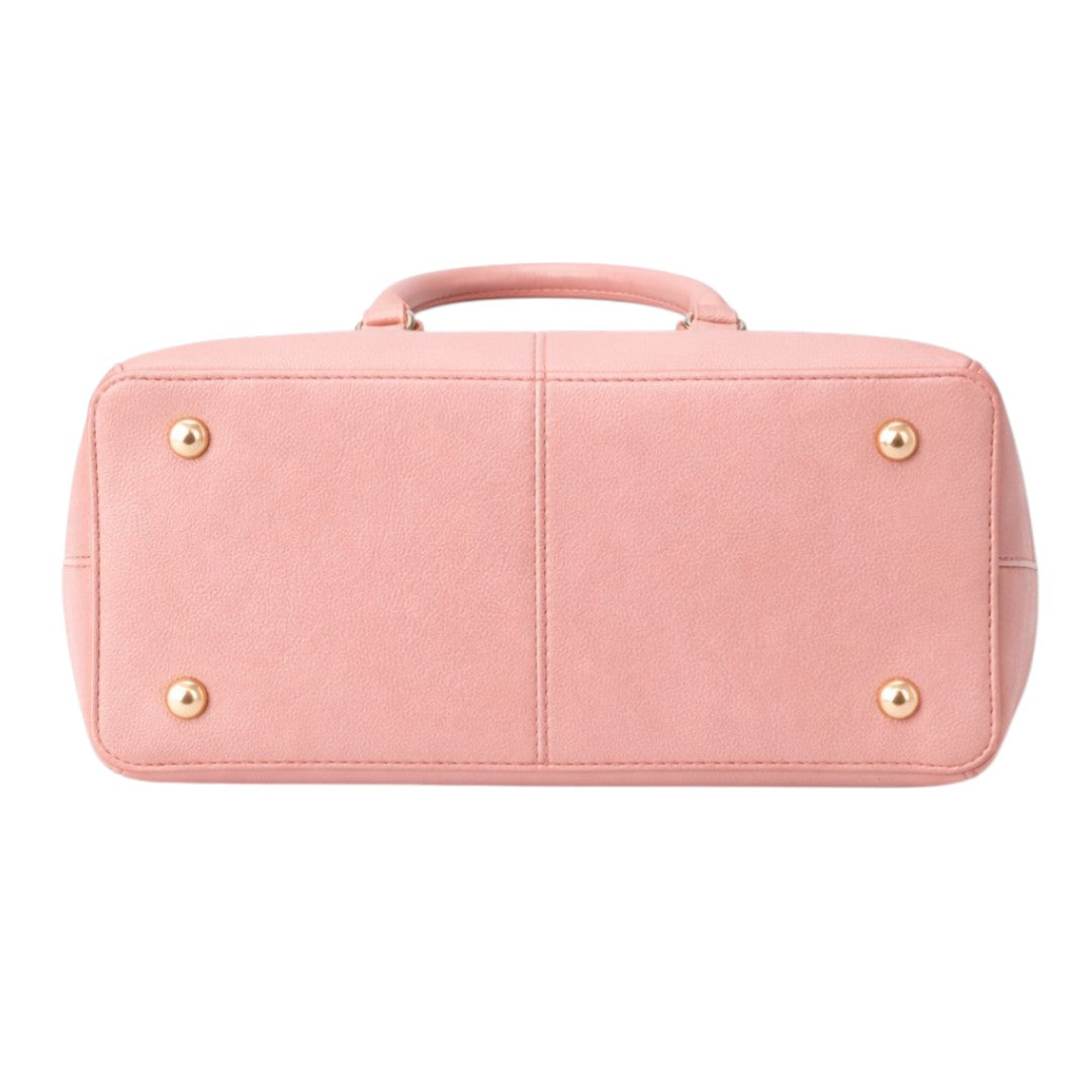 Revat Women’s Elegant Pink Faux Leather Handbag with Bow