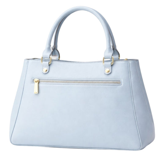 Revat Women’s Elegant Light Blue Faux Leather Handbag with Quilted Pocket