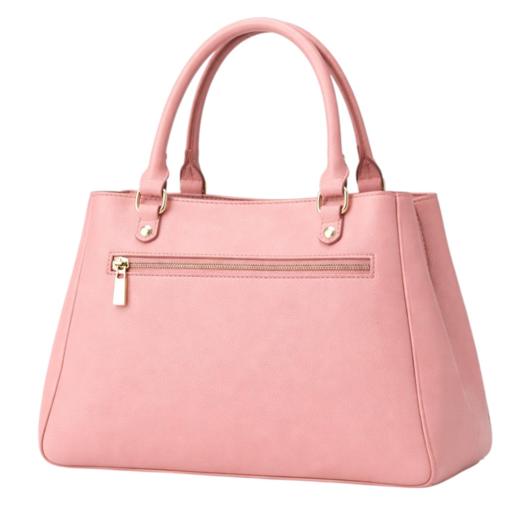 Revat Women’s Elegant Pink Faux Leather Handbag with Bow